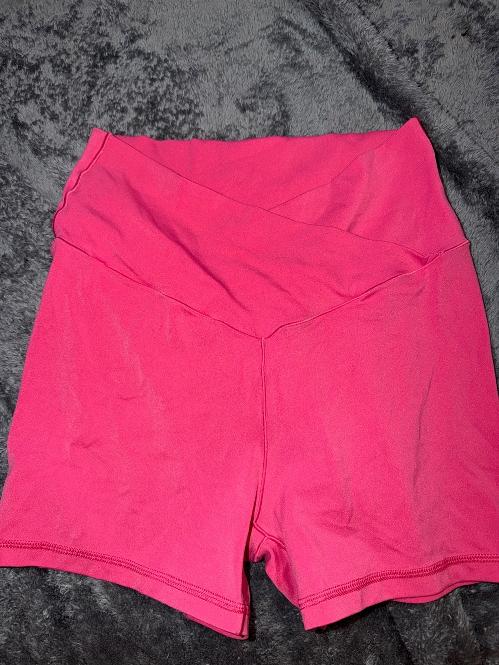 aerie Hot Pink High-Waist Fold-Over Workout Shorts